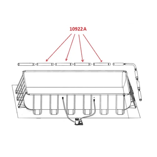 Горизонтальная балка (B) INTEX Ultra Frame 549 х 274 х 132 см, артикул 10922