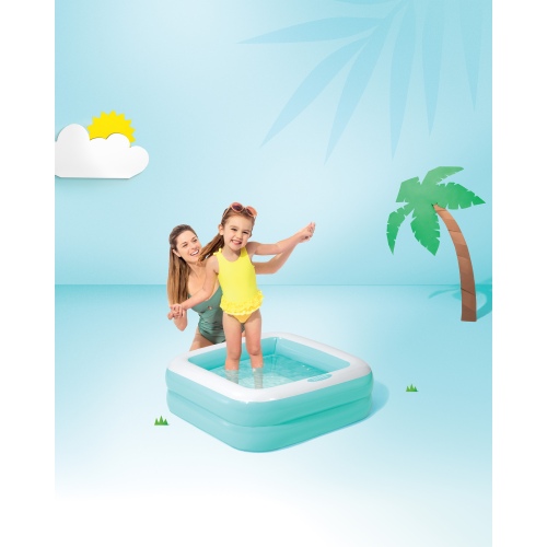  Надувной детский бассейн INTEX Play Box - голубой 86 х 86 х 25 см, артикул 57100