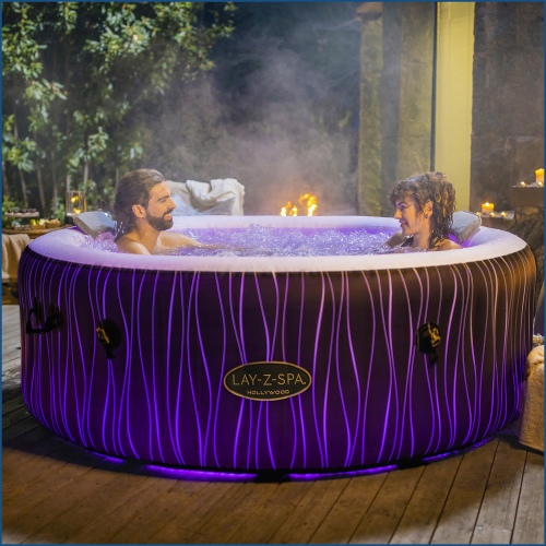 Надувная джакузи Bestway LAY-Z-SPA® LED-Whirlpool Hollywood AirJet™ Ø 196 x 66 cm, артикул 60059