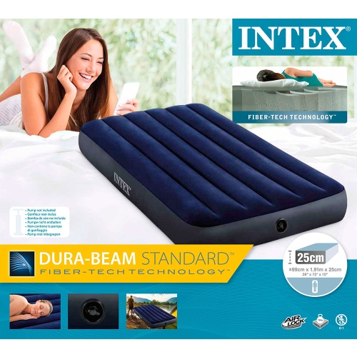 Кровать INTEX надувная 99 x 191 x 25 см, без насоса, артикул 64757