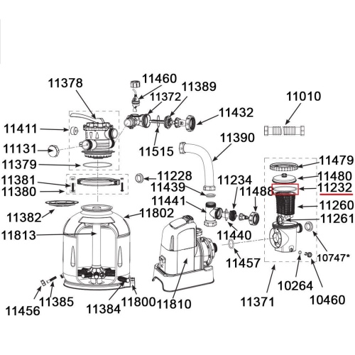 Уплотнительное кольцо INTEX предфильтра 26648/26652, артикул 11232