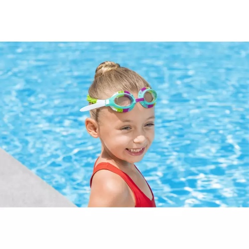 Очки для плавания Bestway Summer Swirl розовые для детей от 3 лет, артикул 21099