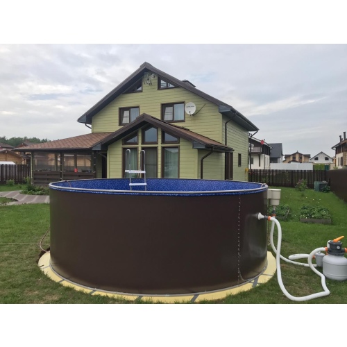 Бассейн Лагуна 5 х 1.25 м (врезной скиммер + форсунка) арт. 50011 / 3 - коричневый
