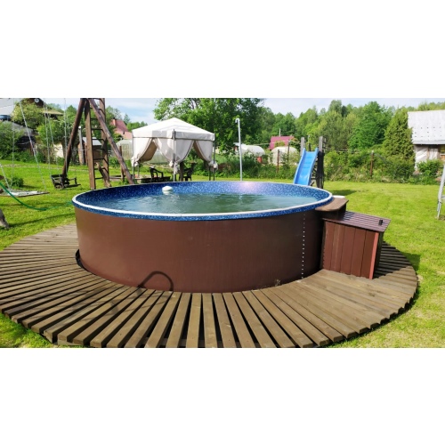 Бассейн Лагуна 5.5 х 1.25 м (врезной скиммер + форсунка) арт. 55011 / 3 - коричневый