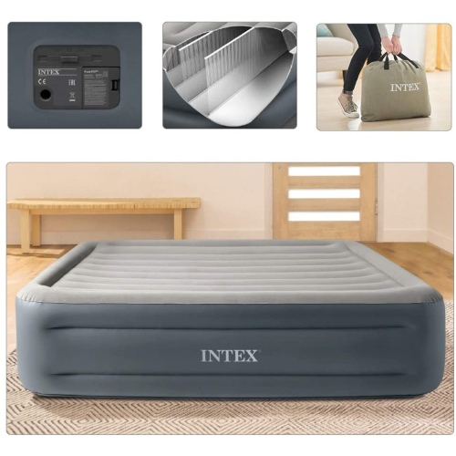 Кровать INTEX надувная Essential 152 x 203 x 46 см, встроенный насос 220V, артикул 64126