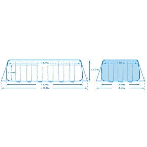 Каркасный бассейн INTEX 26374, 975 x 488 x 132 см