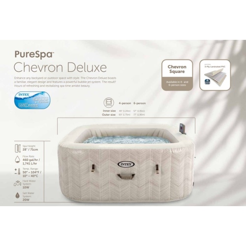 Надувная джакузи INTEX PureSpa Chevron Deluxe - 6 мест, артикул 28472