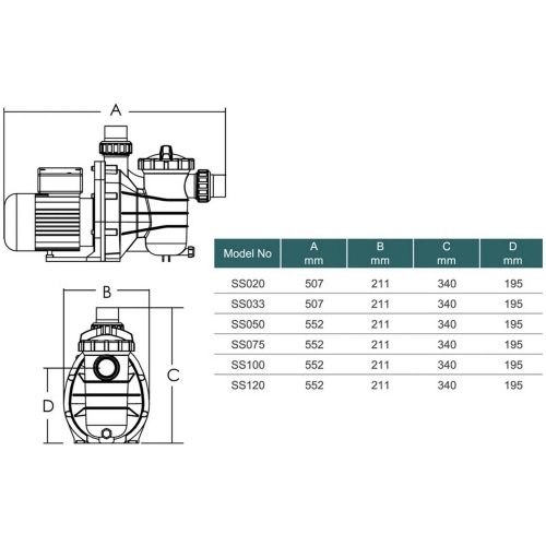 Насос-помпа Emaux Opus SS050, 10 м3/ч, артикул SS050